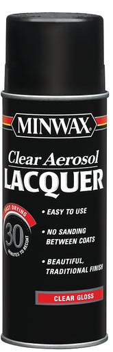 Minwax 15200 Brushing Lacquer, Gloss, Liquid, Clear, 12 oz, Aerosol Can